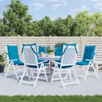 Perne de scaun cu spătar înalt, 6 buc, bleu, țesătură Oxford GartenMobel Dekor