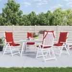 Perne scaun cu spătar înalt 4 buc, roșu, țesătură Oxford GartenMobel Dekor
