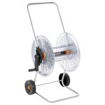 Cărucior cu tambur pentru furtun 80 m 1/2" sau 50 m 3/4", oțel GartenMobel Dekor