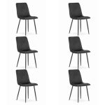 Set 6 scaune bucatarie/living, Artool, Lava, catifea, metal, negru, 43x51x90 cm GartenVIP DiyLine