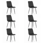 Set 6 scaune bucatarie/living, Artool, Lava, catifea, metal, negru, 43x51x90 cm GartenVIP DiyLine