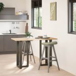 Picioare de masă de bar în formă de T, 2 buc., negru, 40x35x(90-91) cm, oțel GartenMobel Dekor