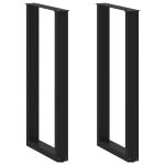 Picioare de masă de bar în formă de U, 2 buc., negru, 40x(100-101) cm, oțel GartenMobel Dekor