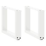 Picioare pentru măsuță de cafea în formă de U, 2 buc., alb, 40x(30-31) cm, oțel GartenMobel Dekor
