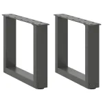 Picioare pentru măsuță de cafea în formă de U, 2 buc., antracit, 30x(30-31) cm, oțel GartenMobel Dekor