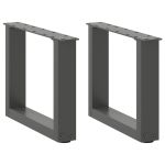 Picioare pentru măsuță de cafea în formă de U, 2 buc., antracit, 40x(30-31) cm, oțel GartenMobel Dekor