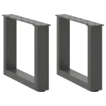 Picioare pentru măsuță de cafea în formă de U, 2 buc., antracit, 40x(30-31) cm, oțel GartenMobel Dekor