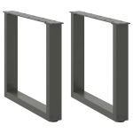 Picioare pentru măsuță de cafea în formă de U, 2 buc., antracit, 50x(42-43) cm, oțel GartenMobel Dekor
