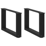 Picioare pentru măsuță de cafea în formă de U, 2 buc., negru, 50x(30-31) cm, oțel GartenMobel Dekor