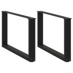 Picioare pentru măsuță de cafea în formă de U, 2 buc., negru, 60x(42-43) cm, oțel GartenMobel Dekor