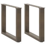 Picioare pentru masă de cafea în formă de U, 2 buc., oțel natural, 50x(42-43) cm GartenMobel Dekor
