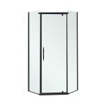 Leziter Cabină de duș pătrată Celtic 90x90 cm fără cădiță neagră Mobalis Homvera