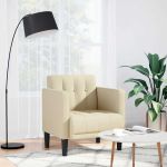 Canapea Scaun cu cotiere, crem, 53 cm, textil GartenMobel Dekor