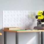 Plăci cu tablouri 4 pcs Argintiu 50 x 20 cm Aluminiu GartenMobel Dekor