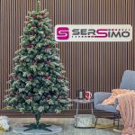 Brad artificial Sersimo, Alexima Elite, verde nins cu merisoare, mix 2D+3D, 230 cm Household NewTrend