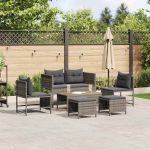 Set de canapele pentru grădină 6 pcs gri și gri închis GartenMobel Dekor