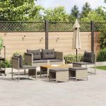 Set de canapele pentru grădină 6 pcs gri deschis și gri închis GartenMobel Dekor