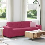 Sofa cu 3 locuri cu pernă bordo Catifea GartenMobel Dekor