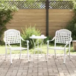 Scaun pentru Grădină 2 pcs Alb 55 x 56.5 x 91cm Aluminiu GartenMobel Dekor
