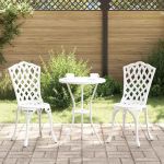 Scaun pentru Grădină 2 pcs Alb 55 x 56.5 x 91cm Aluminiu GartenMobel Dekor