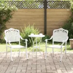 Scaun pentru Grădină 2 pcs Alb 55 x 56.5 x 91cm Aluminiu GartenMobel Dekor