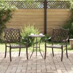 Scaun pentru Grădină 2 pcs Bronz 55 x 56.5 x 91cm Aluminiu GartenMobel Dekor