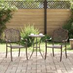 Scaun pentru Grădină 2 pcs Bronz 55 x 56.5 x 91cm Aluminiu GartenMobel Dekor
