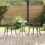 Scaun pentru Grădină 2 pcs Bronz 55 x 56.5 x 91cm Aluminiu GartenMobel Dekor