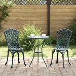 Scaun pentru Grădină 2 pcs Verde 55 x 56.5 x 91cm Aluminiu GartenMobel Dekor