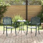 Scaun pentru Grădină 2 pcs Verde 55 x 56.5 x 91cm Aluminiu GartenMobel Dekor