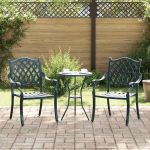 Scaun pentru Grădină 2 pcs Verde 55 x 56.5 x 91cm Aluminiu GartenMobel Dekor