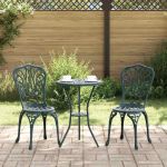 Set Bistro de Grădină 3 pcs Verde Aluminiu GartenMobel Dekor