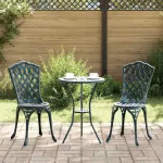 Set Bistro de Grădină 3 pcs Verde Aluminiu GartenMobel Dekor