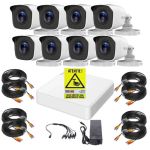 Sistem supraveghere Hilook, 8 camere 2MP Infrarosu 20m, DVR 8 canale 2MP, Accesorii montaj, Autocolant Rovision SafetyGuard Surveillance