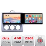 Navigatie Ford Focus clima manuala Kit-140-manual Edotec 2 ecrane  8 core 4+128 21.6 inch Incell android Wifi 5Ghz gps internet 32 CarStore Technology