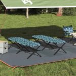 Pat pliabil pentru camping Manual model frunze Tafeta Oxford GartenMobel Dekor
