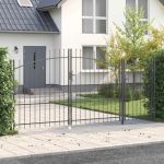 Poartă de grădină Negru 175 x 400 cm GartenMobel Dekor