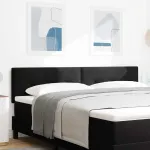 Tăblie cap Pe perete cu headboard Manual Negru 180 cm Catifea GartenMobel Dekor