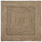 Covor Basketweave Natural și negru 120 x 120 cm Iută GartenMobel Dekor