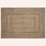 Covor Basketweave Natural și negru 160 x 230 cm Iută GartenMobel Dekor