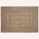 Covor Basketweave Natural și negru 240 x 340 cm Iută GartenMobel Dekor