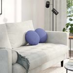 Perne de Șezut 2 pcs Albastru Jeans Ø30 x 13 cm țesătură GartenMobel Dekor