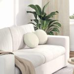 Perne de Șezut 2 pcs Crem Ø 40 x 13 cm Catifea GartenMobel Dekor