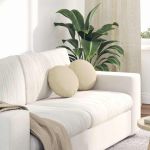 Perne de Șezut 2 pcs Crem Ø30 x 13 cm țesătură GartenMobel Dekor