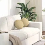 Perne de Șezut 2 pcs Gri Verde Ø 30 cm Țesătură din corduroy GartenMobel Dekor