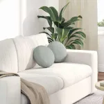 Perne de Șezut 2 pcs Gri deschis Ø 40 x 13 cm Catifea GartenMobel Dekor