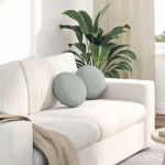 Perne de Șezut 2 pcs Gri deschis Ø 40 x 13 cm Catifea GartenMobel Dekor