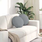 Perne de Șezut 2 pcs Gri deschis Ø40 x 13 cm țesătură GartenMobel Dekor