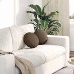 Perne de Șezut 2 pcs Maro Ø30 x 13 cm țesătură GartenMobel Dekor