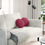 Perne de Șezut 2 pcs Roșu Vin Ø 40 x 13 cm Catifea GartenMobel Dekor